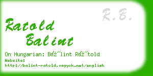 ratold balint business card